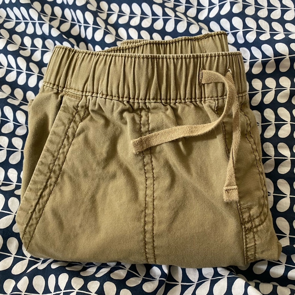 Kids Tea Collection Tan Elastic Waist Jersey Lined khaki pants size 10